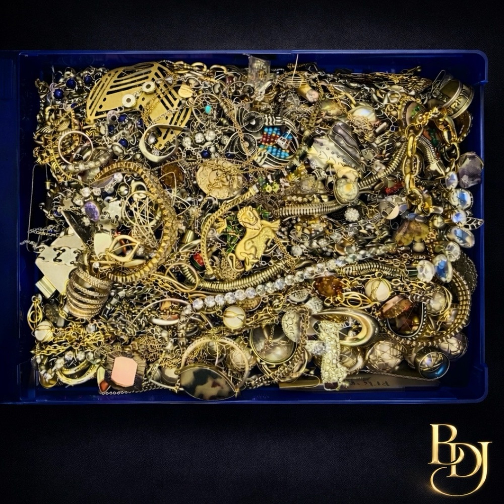 BDJ • Discovery Lot — 2 lb Unsorted Jewelry Treasure Box • Mystery Mix